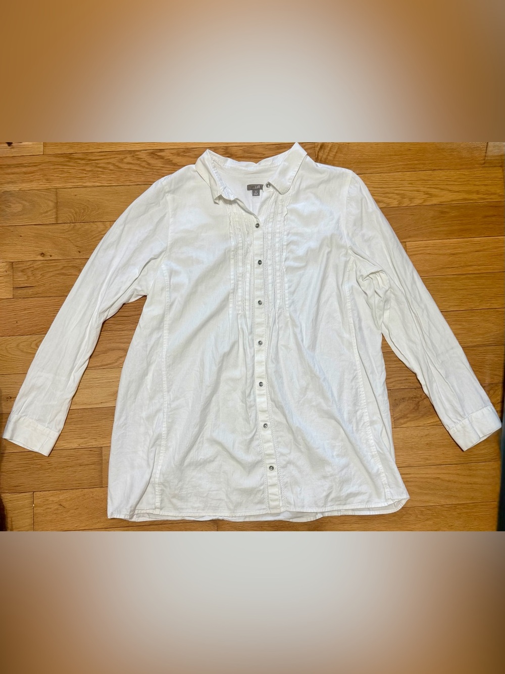 J. Jill White Pintuck Button-Front Dress Shirt